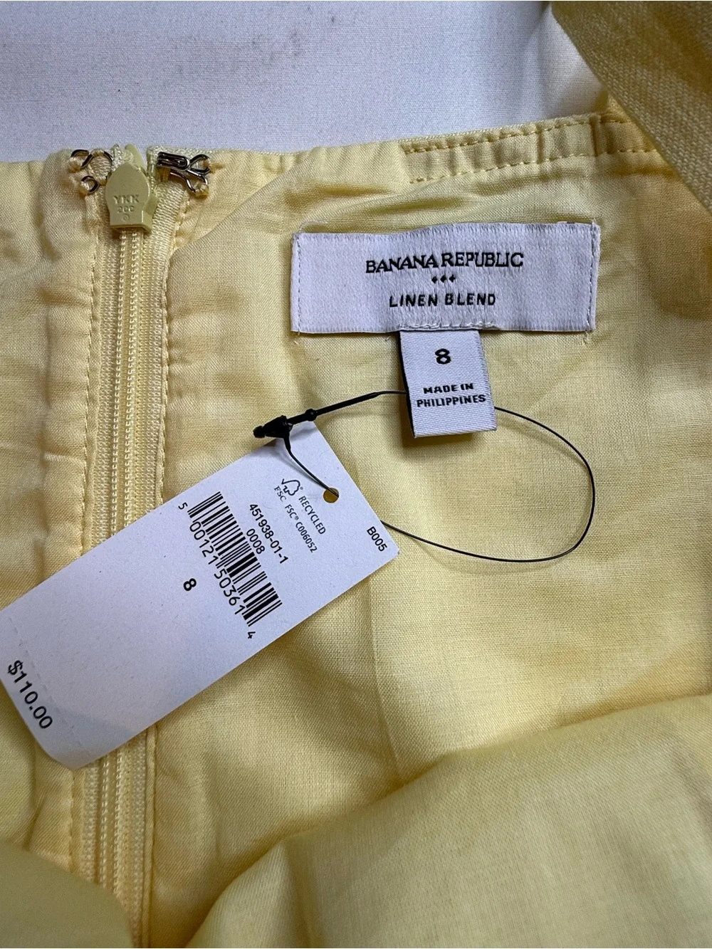 NWT Banana Republic Yellow Ruffle-Front Sundress - Picture 4 of 7